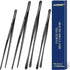 4 Pcs Cooking Tweezers Tongs, 12''&10'' Black Stainless Steel Food Tongs Set, Professional Kitchen Long Tongs for Cooking,Repairing,Sea food,BBQ,M...