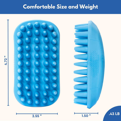 Rubber Dog Bath Brush - Silicone Pet Wash & Massage Brush - Perfect for Bathing, Massaging, & Deshedding - Use Wet or Dry, De-shed or Use it to La...