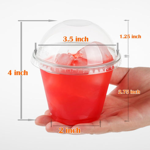 Golden Apple, 9oz-50sets Clear Plastic Cups with Clear Dome lids No Hole…...