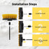 4Pack Drill Brush Attachment Set, Scrub Brush for Drill, Power Scrubber Brushes with Extended Attachment, All Purpose Drill Brush Cleaning Kit for...