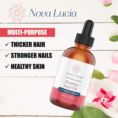 Rosehip Oil Organic Cold Pressed Moisturizer For Face Hair Skin Nails Sunspot & Stretch Mark Minimizer Helps Reduce Scar Rose Hip Facial Serum Fac...
