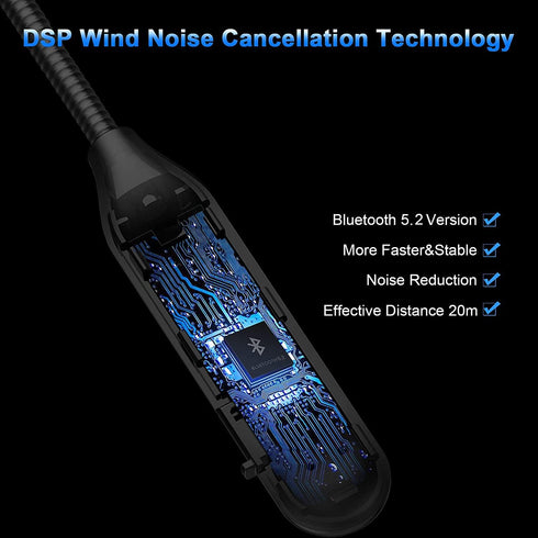 Motorcycle Bluetooth 5.2 Headphones Outdoor Helmet Earphone Bluetooth Stereo Music and Voice Microphone Soft Cable Earphone Motorcycle Helmet Head...