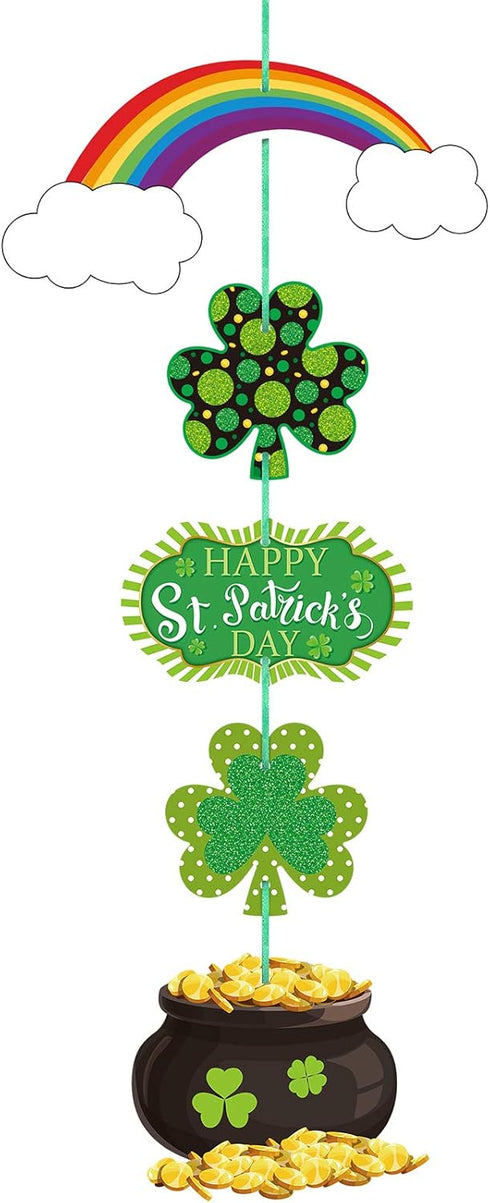 St. Patrick's Day Door Sign St. Patrick's Day Themed Hanging Welcome Sign Irish Hanging Door Decor with Shamrock for Saint Patricks Day Wall Ornam...