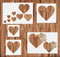 5PCS Heart Stencil Reusable Heart Stencil Template Plastic Stencils for Painting on Wood Drawings Woodburning Canvas DIY Decor...