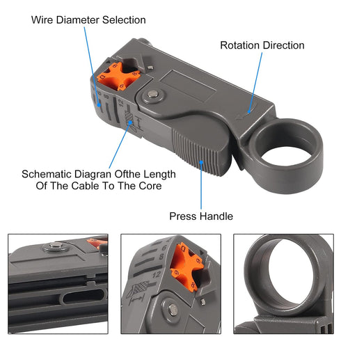 DIANN Coax Cable Crimper Coaxial Compression Tool Kit Wire Stripper with 10pcs F RG6 RG59 Connectors...