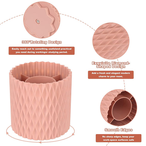 Makeup Brush Holder Organizer -360° Rotating Multi-Functional Pen Holder for Desk,Multi-Purpose Desktop Stationary Organizer,Storage Cup for Lipst...