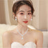 Bride Crystal Necklace Earrings Bracelets Set Bridal Wedding Jewelry Sets Bride Bridesmaid Prom Costume Jewelry Set for Women...