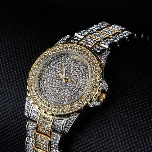Smalody Round Luxury Women Watch Crystal Rhinestone Diamond Watches Stainless Steel Wristwatch Iced Out Watch with Japan Quartz Movement for Women...