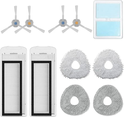 Replacement Parts - Replenishment Kit Compatible with NARWAL T10 J1 J2 Robtic Vacuum Cleaner Robot, 2 Hepa Filters, 4 Side Brushes, 4 Microfiber M...