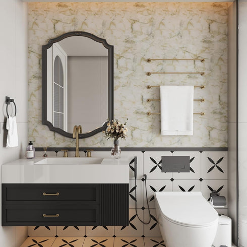 Light Green Marble Textured Wallpaper Peel and Stick Granite Countertop Contact Paper Glossy Thicken 12x79 inch Waterproof Adhesive DIY Wall Stick...