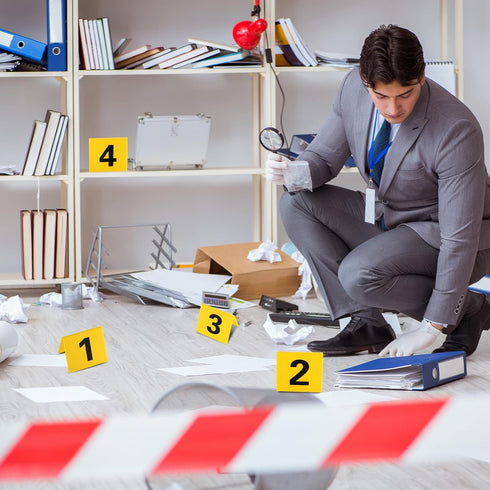 10 Pcs Evidence Markers Detective Scene Markers Murder Mystery Party Decorations Number ID Tents for Clue Game Murder Theme Halloween Party Suppli...