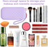 Portable Travel Makeup Bag,Soft Silicone Waterproof Toiletry Cosmetic Bag for Women,Upgrade Anti-Fall Out Zipper Closure Organizer Makeup Case -(L...