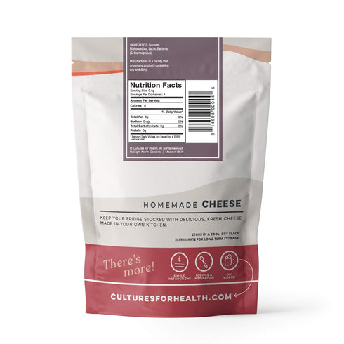 Cultures for Health Thermophilic Cheese Starter Culture | 4 Gluten-Free Direct-Set Packets + 2 Vegetable Rennet Tablets | DIY Hard Cheese–Parmesan...