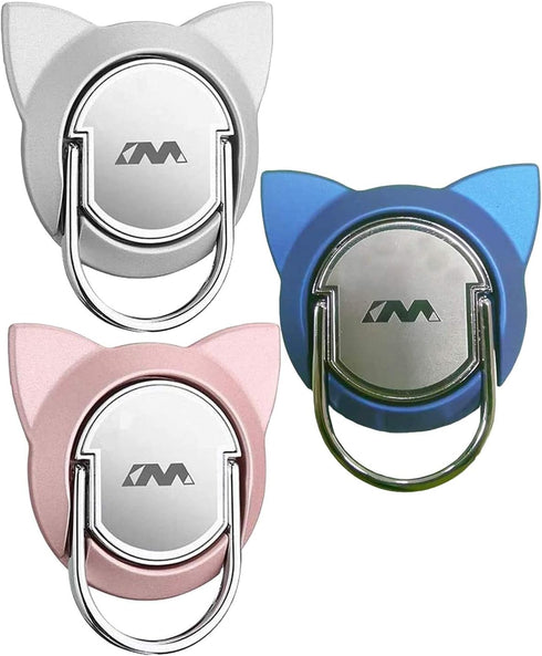 Cat Phone Ring Holder for Magnetic Car Mount,Fonessary 360 Rotation Metal Phone Pop Ring Grip Kickstand for Smartphones(3Pack)......