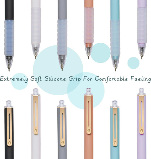 Ballpoint Pens Black Ink Retractable Pen Ball Point Pen for Journaling Writing Office Pen (Gold 12+1 count)...