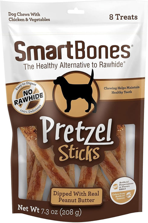 SmartBones No Artificial Colors or Preservatives Pretzel-Style Chews, Treat Your Dog to a Fun Shapped Rawhide-Free Chew 8 Count (Pack of 1)...
