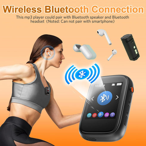 32GB Mp3 Player with Bluetooth 5.3,Portable Mp3 Mp4 Music Player with Clip,Good for Sports Support FM Radio Voice Record Built-in Micro SD Card Sl...
