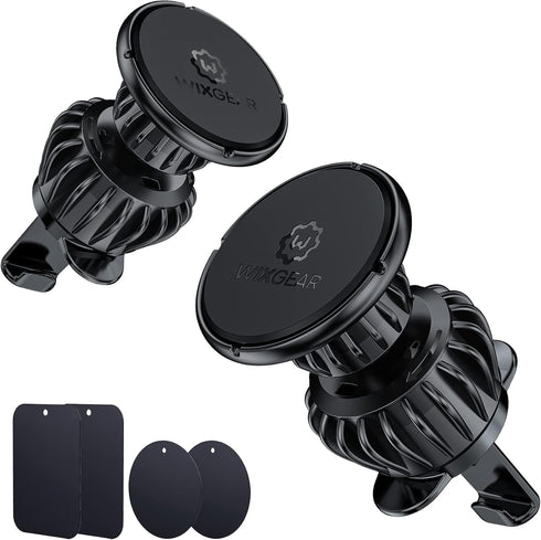 WixGear [2 Pack Universal Air Vent Magnetic Phone Holder for Car, Phone Mount for Car for Cell Phones and Mini Tablets (New Upgraded Vent Locks)...