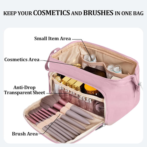 Small Makeup Organizer Bag Nylon Makeup Bags - Portable Waterproof Travel Makeup Bag,Wide-open Cosmetics Organizer Case,Makeup Brush Travel Pouch ...