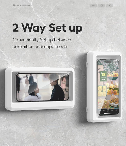 GOOSPERY Shower Phone Holder Waterproof, Anti-Fog Shower Phone Mount for Bathroom Compatible with 4.7-6.8 Mobile Phones(Samsung Galaxy, iPhone, Go...