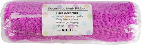 MEEDEE Pink Deco Mesh 10 Inch Pink Mesh Ribbon for Wreath Metallic Mesh Fabric for Crafts Decorative Staircase Mailbox Centerpiece Supplies (30 Fe...