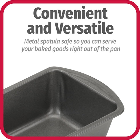 GoodCook 8" x 4" Nonstick Steel Bread Loaf Pan, Multipurpose Nonstick Bread and Meatloaf Baking Pan, Gray...