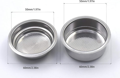 50mm Dual Wall Filter Basket Filter One Cup and BES820XL/205 Two Cup for Br ESP8XL 800ESXL BES820XL ESP6SXL BES250XL and Espresso Maker EM-100 (2 ...