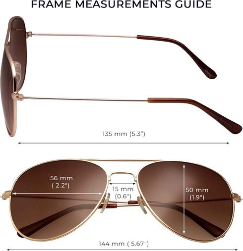 grinderPUNCH Unisex Aviator Sunglasses | Fashionable & Lightweight Frame Suits All Face Shapes | 100% UV Protection...