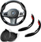 Universal 2 Piece Carbon Fiber Steering Wheel Cover Non-Slip Segmented Car Steering Wheel Covers Steering Wheel Protectors...