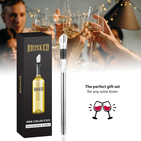 Wine Chiller Stick, Stainless Steel Wine Bottle Cooler with Aerator and Pourer...