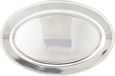 Winco OPL-18 Stainless Steel Oval Platter, 18-Inch by 11.5-Inch...