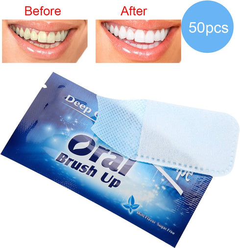 Brush Ups Baby Teeth Wipes Oral Up,Songfir Teeth Wipes,Deep Cleaning Teeth Wipe,Deep Cleaning Theet Wipes 50Pcs Wipes Dental Clean Teeth Wipe Clot...