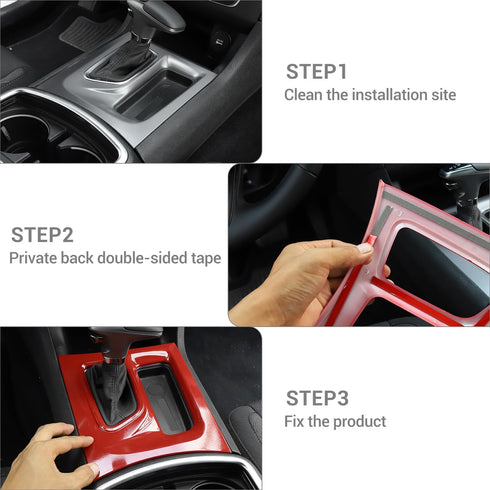 for Charger Gear Shift Panel Cover Trim Red Compatible with Dodge Charger 2015-2024 Red Interior Accessories......