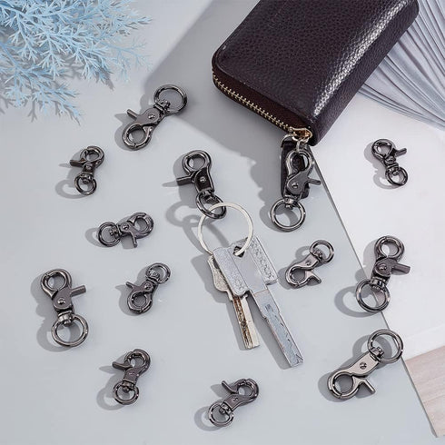 PH PandaHall 16 Pcs 2 Sizes Metal Lobster Claw Clasps 1.2"/1.3" Swivel Lanyards Trigger Snap Hooks Strap for Keychain Key Rings Bags Pendants Pet ...