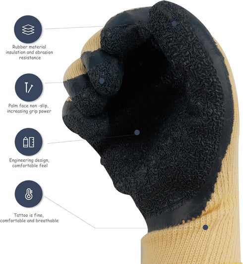 Insulated Electrician Gloves 400V High Voltage Resistant Gloves Flame Retardant Work Gloves, Electrical Rubber Non-slip Texture Design Gloves for ...