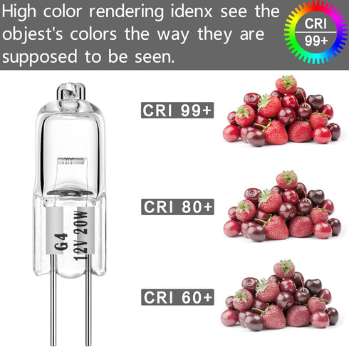 Halogen Bulbs G4 20W 12V T3 JC Type 2 Pin Base Replacement for Landscape Under Cabinet Puck Light Track Lighting Dimmable(12 Pack)...