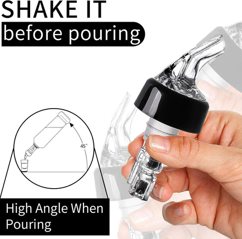 Liquor Bottle Pourers Pack of 20 Clear Pourer Spouts 1oz Measured Measuring Liquor Pourers Shot Spirit Dispenser Bartender Automatic Wine Pourer f...