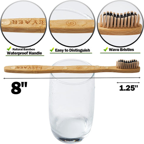 20 Count Bamboo Toothbrushes (Soft+Medium), Natural Wood Toothbrushes Bulk, Eco-Friendly, BPA Free, Biodegradable & Compostable Charcoal Wooden - ...