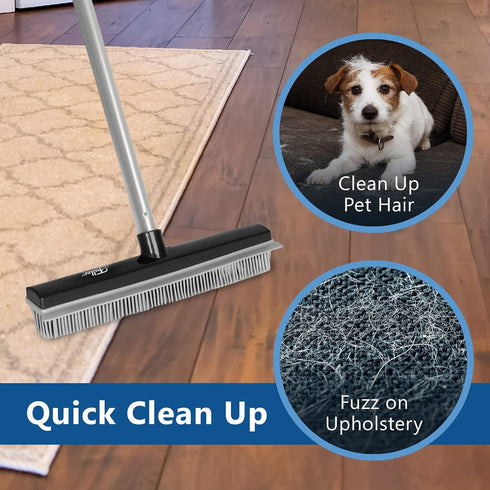 Fuller Brush Rubber Broom Head – for Carpets Floors Stairs Upholstery – Electrostatic Action Removes Pet Hair Lint Fuzz Dirt Particles – Built-in ...