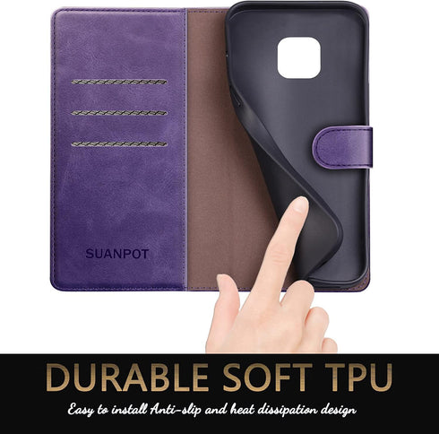 SUANPOT for Moto G Power 2021 with RFID Blocking Leather Wallet case Credit Card Holder, Flip Folio Book Phone case Shockproof Cover for Women Men...