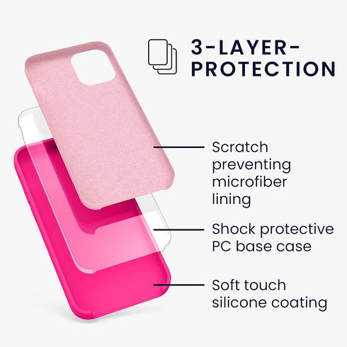 kwmobile Case Compatible with Apple iPhone 12 mini Case - TPU Silicone Phone Cover with Soft Finish - Neon Pink...