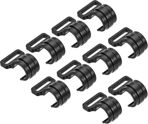 10 Pack C-Clips Clamps for Tent Pole - Plastic Clips Tent Hook Awning Clamps Fasteners, Apply to Camping Hiking (19mm, Black)...