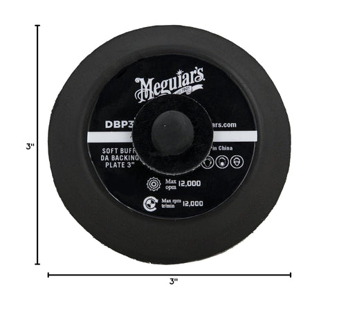 Meguiar's 3" Soft Buff DA Backing Plate DBP3-3 Inch Backing Plate, Hook and Loop for Machine Polishing with Foam and Microfiber Discs, Professiona...