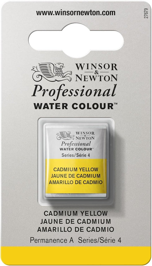 Winsor & Newton Professional Water Colour Paint, Half Pan, Cadmium Yellow...