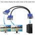 PASOW VGA Splitter Cable 1080P Dual VGA Monitor Y Cable 1 Male to 2 Female Adapter Cable Only for Screen Duplication - 1.5 Feet (No Screen Extensi...