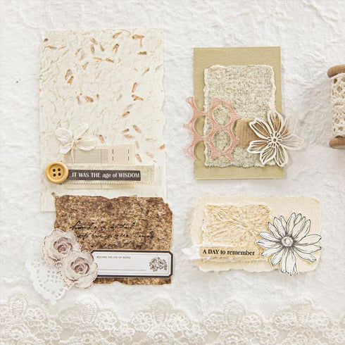 168 Sheets Small Textured Scrapbook Paper and 3D Embossed Collage Paper,6 Assorted Pack Deckled Edge Paper for Junk Journal Supplies, Mixed Media,...