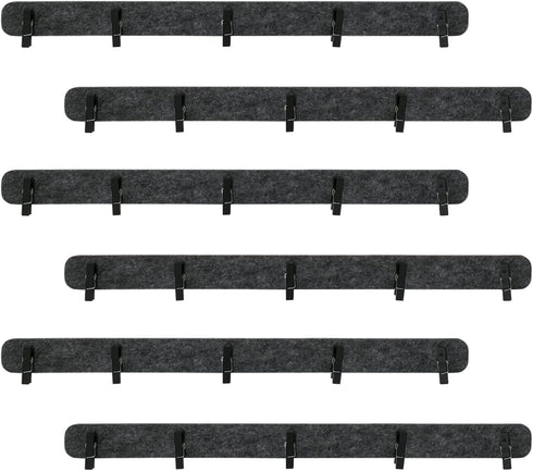 Picture Frames Collage Wall Decor, 6 Pcs Black Felt Lightweight Bulletin Board Strips, Photo Wall Collage Kit with 30 Clips for Photo Display, Not...
