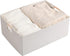 Fabric Storage Bin Box Foldable Cotton Linen Storage Basket with Wooden Handles Rectangular Cube Decorative Home Laundry Organizer Clothes Blanket...