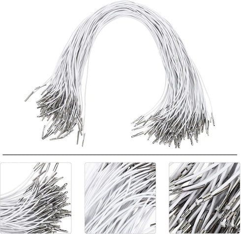 STOBOK 100pcs Elastic Barbed Cords Loop Stretch Loop Band Round String with Metal Barbs Fastener Hat Chin Cord Strap for Party DIY Hat Elastic Men...