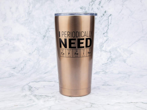 KLUBI Science Gifts for Adults - I Periodically Need Caffeine Tumbler 20oz Funny Gift for Teachers Biology Gifts for Science Lovers Teacher Presen...